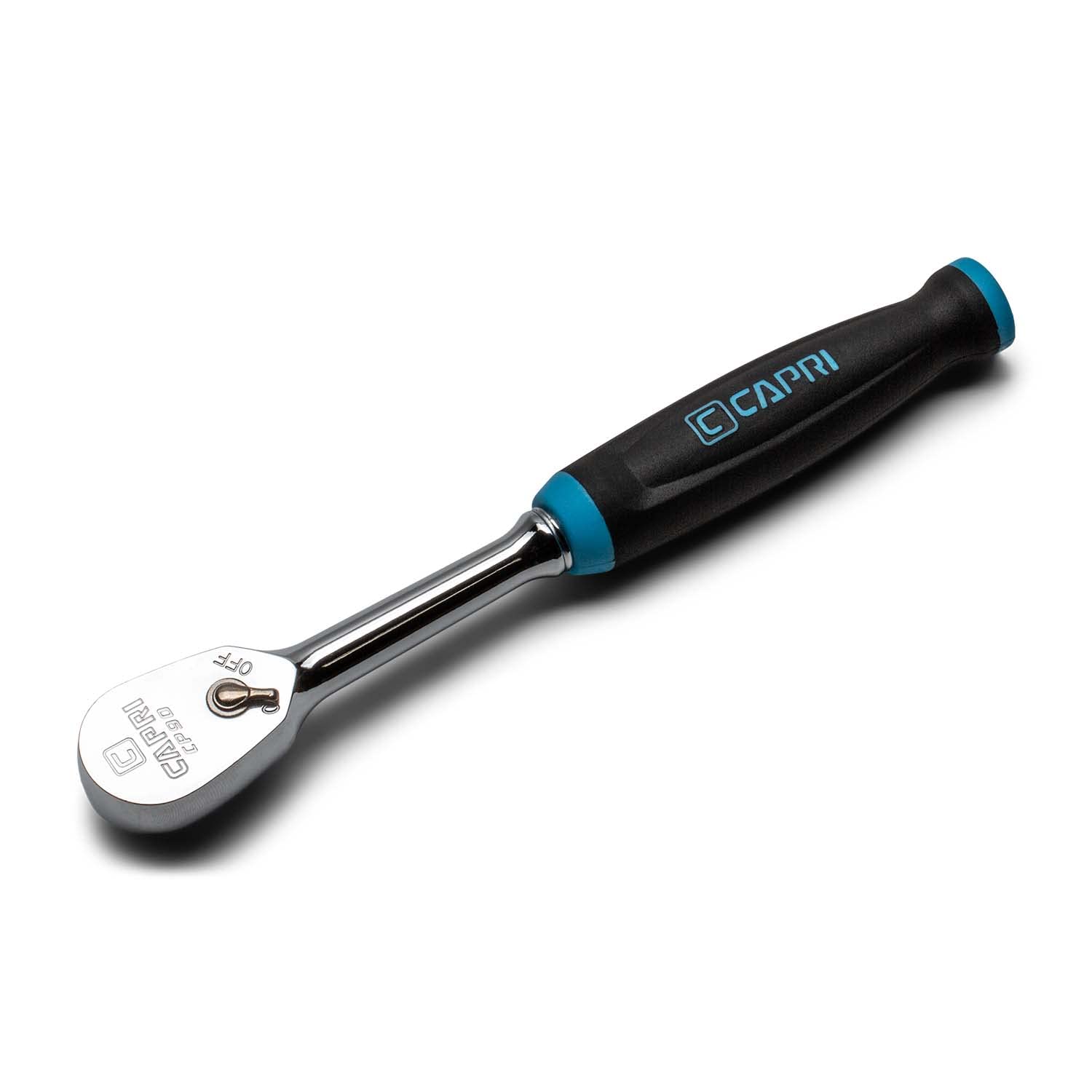 Capri Tools 1/4 in. Drive Fine 90-Tooth Ratchet, Ergonomic Soft Grip, 6.5 in. Long Image