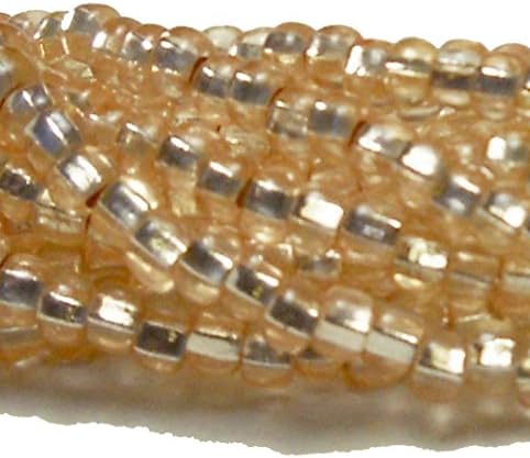 Czech 11/0 Glass Seed Beads (4)(6 String Hanks) Which Is 24 18 Strands Preciosa Jablonex (Silver Lined Champagin)