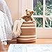 HUNIIHOME Jute Cotton Rope Basket with Handles - 11 x 11 Inch Woven Storage Basket & Organizer for Blankets, Toys, Laundry, Baby Nursery, Living Room, Bin