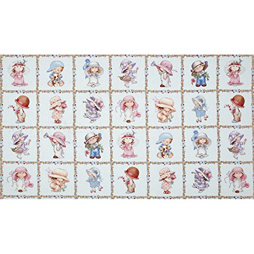 Sunbonnet Emma & Friends 24 In. Panel Allover Blue Fabric