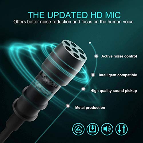 Lavalier Lapel Microphone for iPhone Android Smartphone, Omnidirectional Condenser Mic for DSLR Camcorder Laptops, Recording Mic for YouTube,Interview,Video,Vlogging