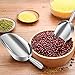 Goplus 2PCS Ice Scoop, 12oz Cast Aluminum Food Candy Scooper Flat Bottom, Perfect for Kitchen Bar Party Wedding, Set of Two (Silver)