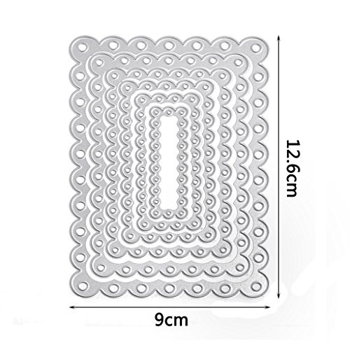SCASTOE Rectangle Cutting Dies Stencil Paper Craft Card Making Scrapbooking Album - Thumbnail 3