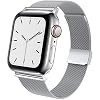 MRAIN-H Compatible with Apple Watch Band 41mm 40mm 38mm 45mm 44mm 42mm Women Men, Mesh Stainless Steel Wristbands with…