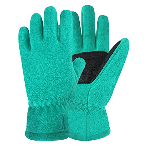 Igloos Girls Waterproof Insulated Fleece Gloves, Peacock, Small/Medium (4-6x)