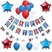 Airplane Aviator Themed Party Decorations:1 Happy Birthday Banner,1 Airplane and Clouds Garland,Stars Foil and Latex Balloon,Party Supplies and Favors for Boys Girls Kids 1st 2nd 3rd 4th Bday Decor,Backdrop for Cake Smash Photography Sessions