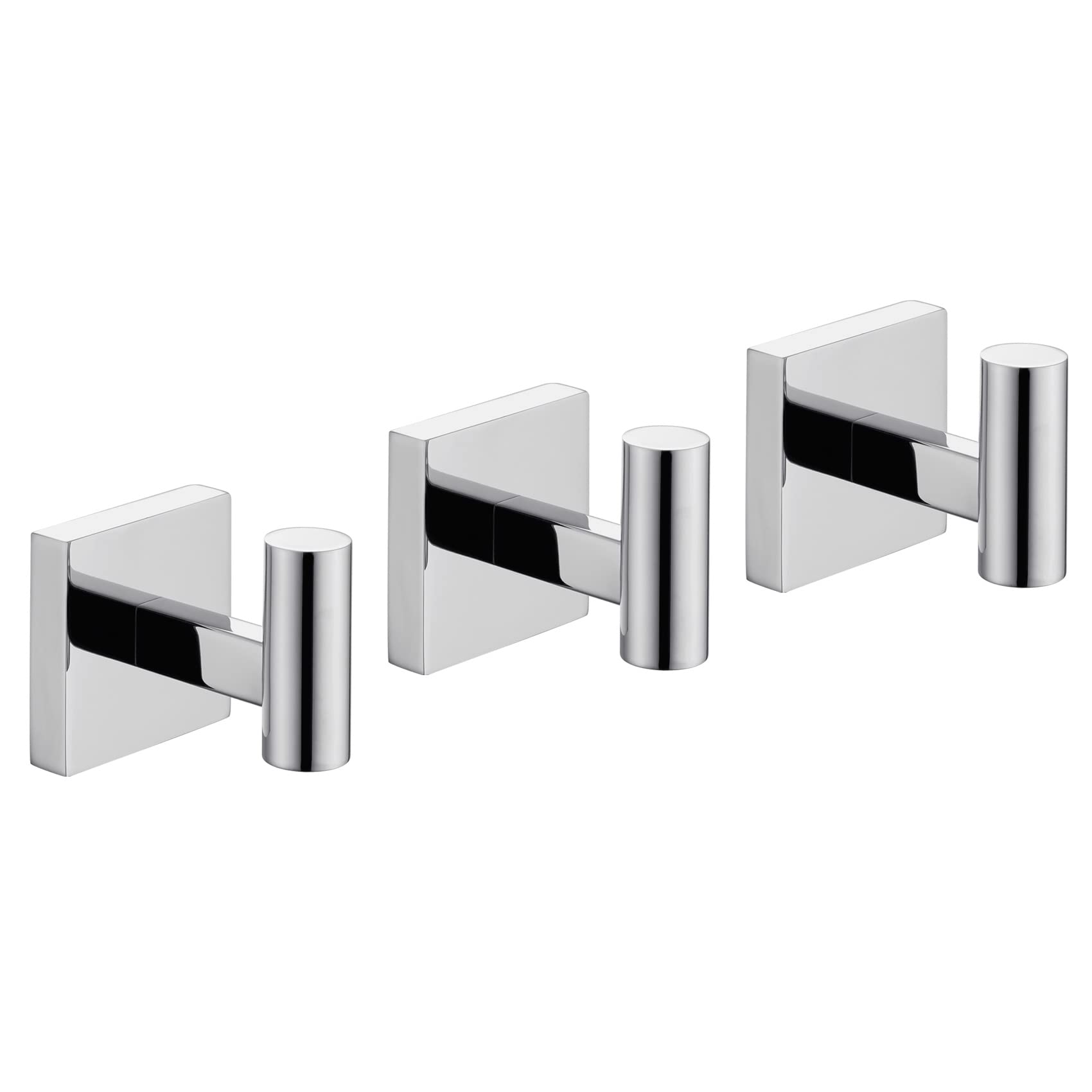 KOKOSIRI Robe Hook Bathroom Towel Coat Hooks for Bath Kitchen Wall 3 Pack Chrome Stainless Steel B1013CH-P3