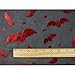 Black/Metallic Red Bat Foil Print Power Mesh, Fabric by The Yard