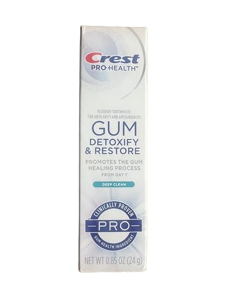 CREST GUM DETOXIFY & RESTORE PRO TOOTHPASTE, DEEP CLEEAN 0.85OZ (24G) – PACK OF 8