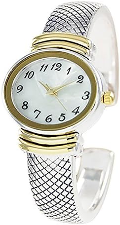Cuff Bangle Bracelet Mostly Silver & Gold Tone Ladies Watches ALL METAL Lot 20 Amazon.com: 2Tone Gold Silver Cable Band Ladies Bangle Cuff  main image 4