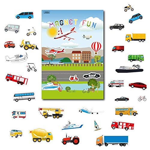 Photo 1 of Magnetic Portable Playboard Cars Planes Boats Airport Country Farm Vehicles (39 Pcs)