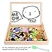 156 Pieces Wooden Educational Toy, Seacue Double Sided Drawing Easel Dry Erase Board Puzzles Alphabet Letters, Numbers, Animals Games, Educational Learning Game Toy for Kids
