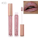 TOPBeauty Fashion Women Glitter Lip Makeup Waterproof Lip Gloss Nude Glitter Shimmer Focallure Lipstick Lip Kit #33
