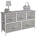 Sorbus Dresser with 5 Drawers - Storage Chest Organizer Unit with Steel Frame, Wood Top, Easy Pull Fabric Bins - Long Wide TV Stand for Bedroom Furniture, Hallway, Closet & Office Organization