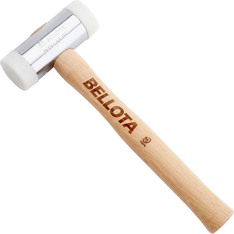 Martello manico legno di faggio con bocche di nylon sostituibili 32mm