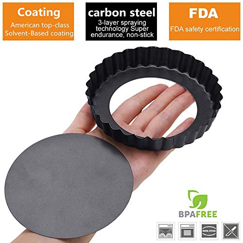 image for Fish&Fairy Tart Pie Pan 5 Inch Mini Quiche Pizza Cake Pans with Remova