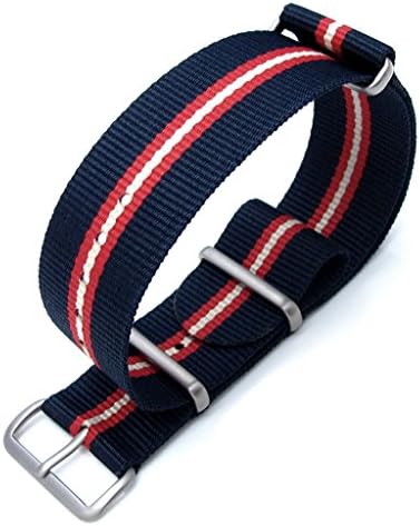 MiLTAT 22mm G10 NATO watch strap ballistic nylon armband, Brushed - Blue, Red, Beige