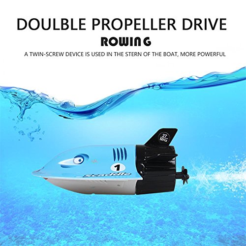 LUERME Mini RC Submarine Remote Control Boat Toys Electric Submarine for Kids Gift High Speed Infrared Rays - Thumbnail 4