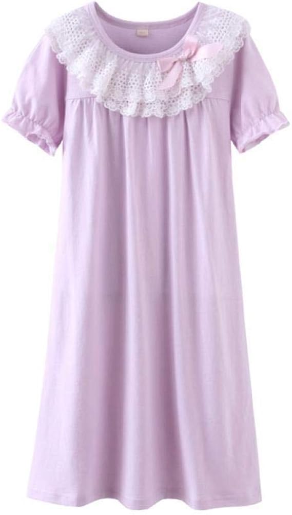 Amazon Qiaom 女の子 パジャマ 半袖 夏 子供 ガールズ ワンピースパジャマ 寝間着 ルームウェア 子供服 キッズ ゆったり カジュアル レース 部屋着 パジャマ 通販