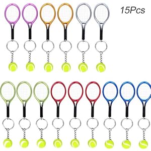Creatiee Mini Tennis Racket Keychain Key Ring