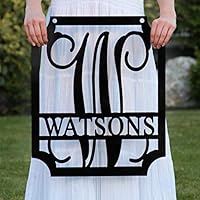 16" Embellished Metal Rectangular Monogram