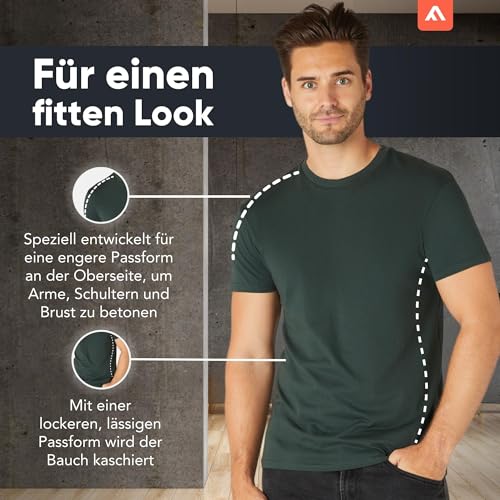 Fm London Herren-t-shirt (3/5er-pack) Herren T-Shirt , Schwarz, Grau, Weiß, Marineblau, Anthrazit (5er-pack), M thumbnail 2
