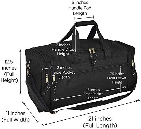 DALIX 21" Blank Sports Duffle Bag Gym Bag Travel Duffel Adjustable Strap in Black 6 DALIX 21" Blank Sports Duffle Bag Gym Bag Travel Duffel Adjustable Strap in Black