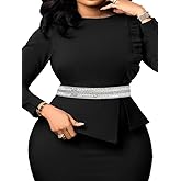 Abien Plus Size Rhinestone Belts for Women Shiny Silver Stretch Belt Crystal Waist Belt for Dresses Formal