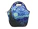 E-Living Neoprene Lunch Tote Bag - 4 Designs with Van Gogh/ Monet Oil Painting Masterpieces (Almond Blossom / Starry Night / Water Liles) (Starry Night)