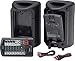 Yamaha STAGEPAS 400BT Portable PA System Bundle with Speaker Stands, Cables, and Austin Bazaar Polishing Cloth