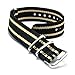 CIVO Watch Bands NATO Premium Ballistic Nylon Watch Strap Stainless Steel Buckle (Black/Khaki, 18mm)