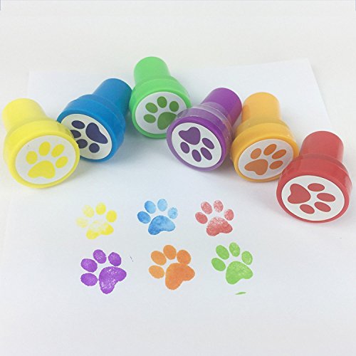 Huji Paw Print Stampers 48 Pieces Birthday Supplies Bag Accessories Toys Classroom Teachers Reward Activities for Children's Party Favors Birthday Parties School (Paw, 48 PCS)
