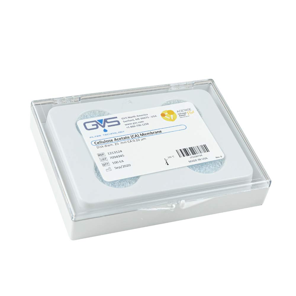 GVS Filter Technology 1213124 Filter Disc, CA Membrane, 0.22µm, 25mm diameter, 100/pk