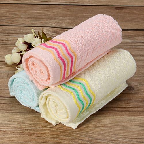 32x70cm Bathroom Absorbent Face Cloth Jacquard Cotton Towel Shower Washcloth (Random: Color)