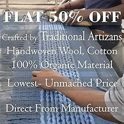 Wool Area Rug 4x6 ft Handmade Woven Rectangle