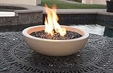 A Fire Pit for Your Patio Table. Landscape Quality Tabletop Fire Bowl Made of Concrete with 50,000 BTU Stainless Steel Burner. Runs on Propane.