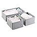 mDesign Fabric 3-Piece Divider Drawer Organizer Bin for Baby Nursery Dresser, Closet, Shelf, Changing Table Organization, Hold Clothes, Toys, Diapers, Bib, Blanket, Lido Collection, 2 Pack, Gray