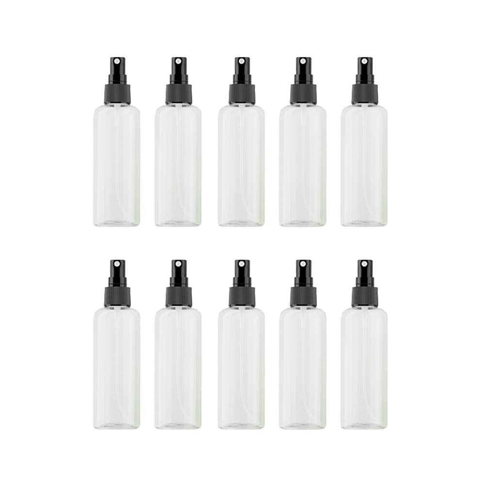 VOANZO 10PCS Empty Plastic Spray Bottle 100ml Fine Mist Travel Atomiser Set Refillable Travel Size Bottle Toiletries Liquid Containers (white)