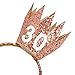 Fun 30th Birthday Sparkly Crown Headband Tiara and Party Hat Alternative Unisex One Size (Rose Gold)