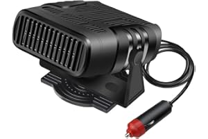 Riloer Windshield Defrost Defogger Rotatable Car Fan for Cool Summer, Car Heater 12V 120W, Fast Heating with Cigarette Lighter Plug