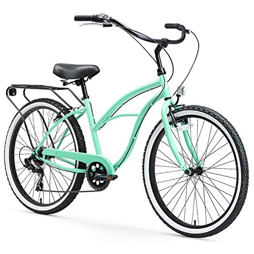 sixthreezero Around The Block Women’s 7-Speed Beach Cruiser Bicycle, 24″ Wheels, Mint Green, 14″/One Size