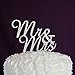 Ella Celebration Mr and Mrs Wedding Cake Topper Rhinestone Monogram Decoration Cake Toppers Mr & Mrs (Silver)