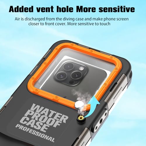 Professional Diving Phone Case Pouch Waterproof Smartphone IPX8 Pouch Waterproof Phone Case Cover Protective Case for iPhone 17 Air 16 17 Pro 16 17 Pro max 15 Pro 13 14 15 Pro Max