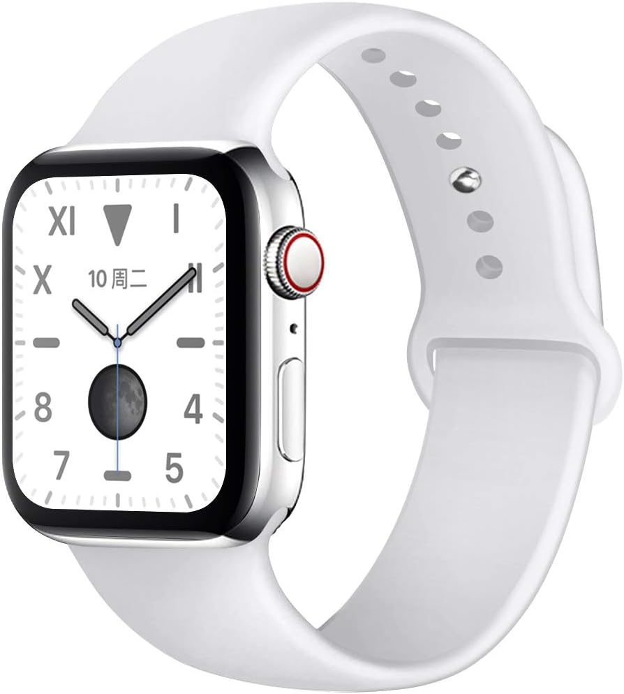 EXCHAR Sport Band Compatible with Apple Watch Band 40mm 38mm 44mm 42mm, Soft Silicone Strap, Replacement Wristband for iWatch Band Series 5 4 3, Durable for Women, Men