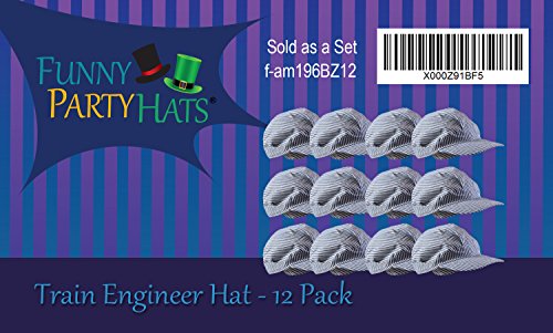 Adjustable Train Engineer Hats - Train Engineer Costume Hats (12 Pack)