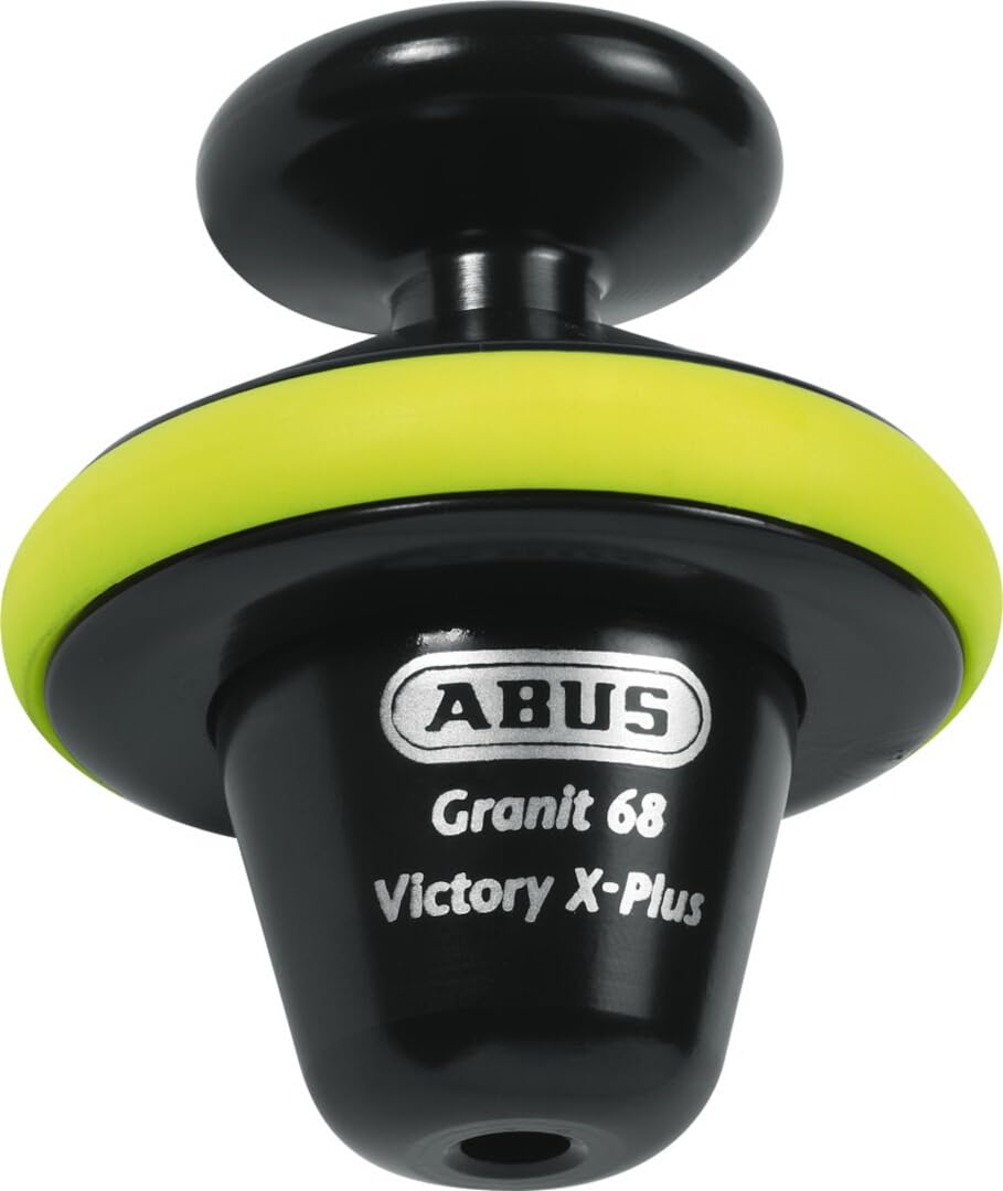 ABUS Brake disc lock Granit™ Victory Xplus 68 full - Motorcycle lock with alarm for high theft protection and high security - Motorcycle accessories - 14 mm locking bolt, yellow