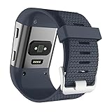 Replacement Bands for Fitbit Surge, Premium Silicone Strap Watchband with Metal Buckle Clasp for Fitbit Surge Fitness Tracker (Deep Gray)