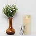 Gideon 7 Inch Flameless LED Candle - Real Wax & Real Flickering Candle Motion - with Remote On/Off - Vanilla Scented, Ivory