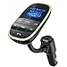 Tecboss Bluetooth FM Transmitter Hands-Free Wireless Car Kit Radio Receiver USB Charger W Sleep Power Off Shuffle Support USB Flash TF Card Aux In Out, Gold
