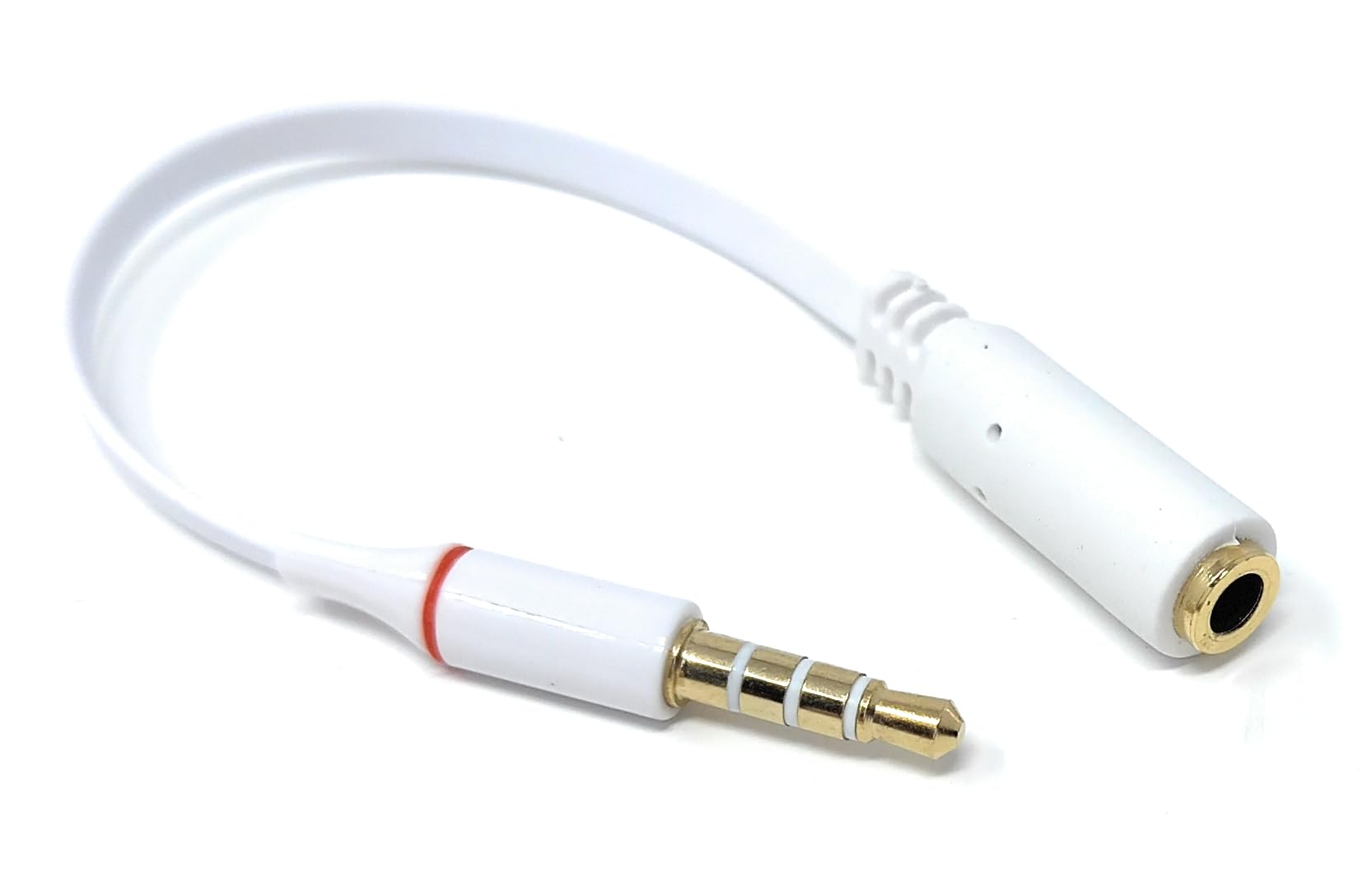 DRUT 1pcs 4 Pole 3.5mm Adapter Cable Lead Convert Headsets from OMTP to CTIA/AHJ (White)